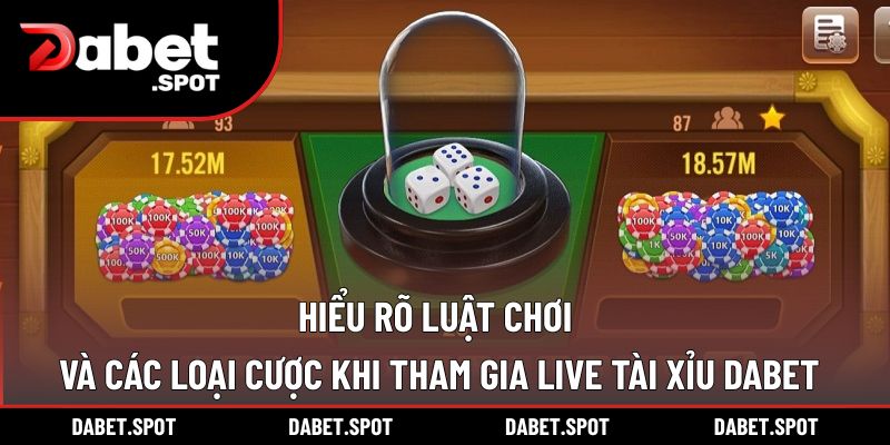 Hiểu rõ luật chơi và các loại cược khi tham gia Live Tài Xỉu DABET
