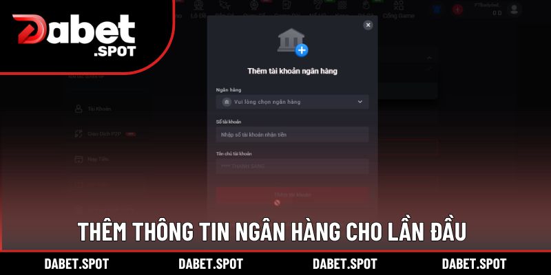 Cập nhật tài khoản ngân hàng chuẩn xác
